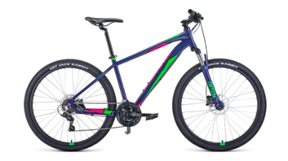 Изображение Велосипед Forward APACHE 27,5 3.2 disc (зеленый, фиолетовый/27.5 "/21.0 ")-2021 года RBKW1M37G062