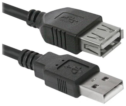 Изображение Кабель удлинительный Defender USB02-17 USB 2.0 A USB 2.0 A черный 5 м