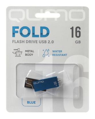 Изображение USB flash Qumo Fold,(USB 2.0/16 Гб)-синий (QM16GUD-FLD-Blue)