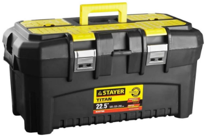 Изображение Ящик с органайзером STAYER Titan 38016-22 58x32x28 см  черный, желтый