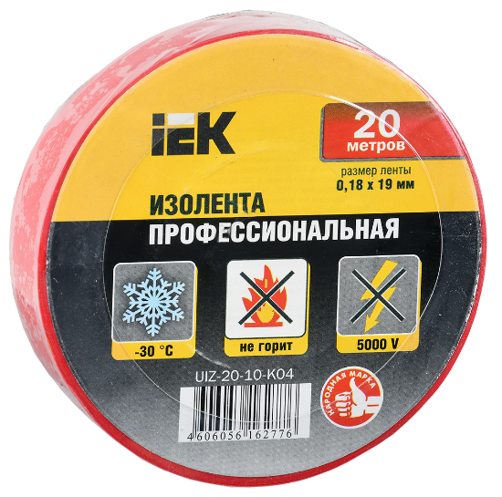 Изображение Изолента IEK UIZ-20-10-K04 20 м х 19 мм   красный
