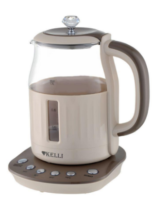 Изображение Электрический чайник Kelli KL-1373 (2200 Вт/1,7 л /стекло, пластик/кофейный)