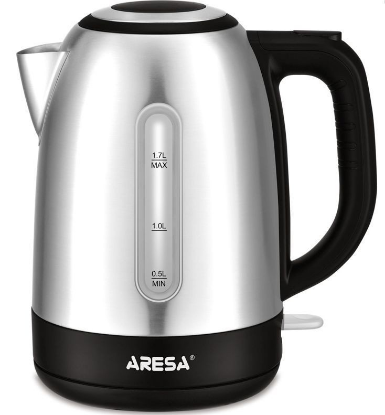 Изображение Электрический чайник Aresa AR-3466 (2000 Вт/1,7 л /нержавеющая сталь/черный, серебристый)