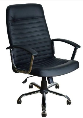 Изображение Компьютерное кресло ЯрКресло Кр60 ТГ ХРОМ ЭКО1 черный
