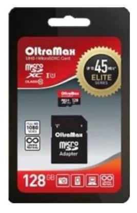 Изображение Карта памяти OltraMax MicroSDXC Class 10 128 Гб адаптер на SD OM128GCSDXC10UHS
