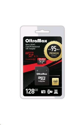 Изображение Карта памяти OltraMax MicroSDXC Premium Class 10 128 Гб адаптер на SD