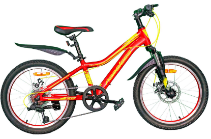 Изображение Велосипед Nameless J2200D (красный, желтый/20 "/11.0 ")-2021 года J2200D-RD/YL-11(21)