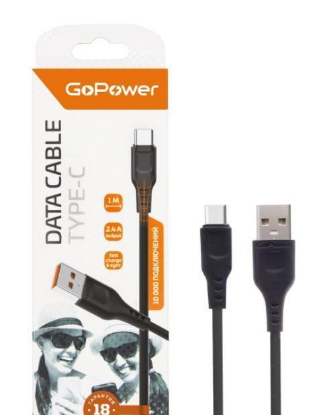 Изображение Кабель соединительный GoPower GP01T USB 2.0 A USB Type-C черный 1 м