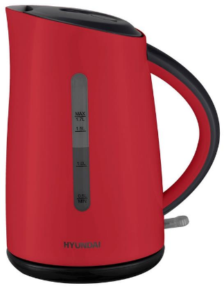 Изображение Электрический чайник Hyundai HYK-P3024 (2200 Вт/1,7 л /пластик/красный)