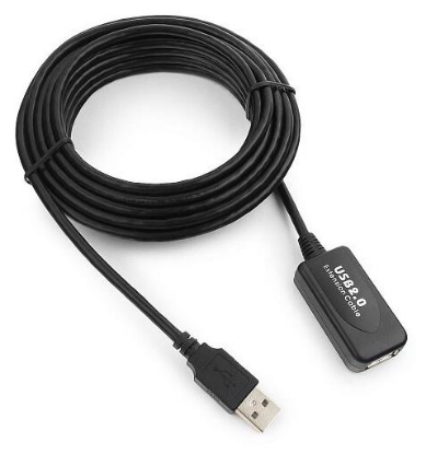Изображение Кабель соединительный Cablexpert UAE016-BLACK USB 2.0 A USB 2.0 A черный 4,8 м