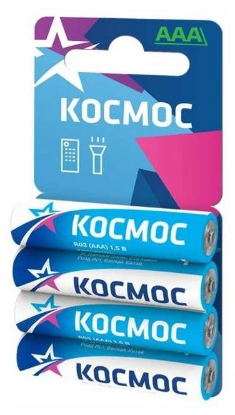 Изображение Батарейка Космос R03_4BL (AAA (R03,286,LR03) 1,5 В  солевая)