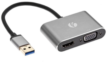 Изображение Переходник VCOM CU322M USB 3.0-HDMI + VGA (серый/черный) ()