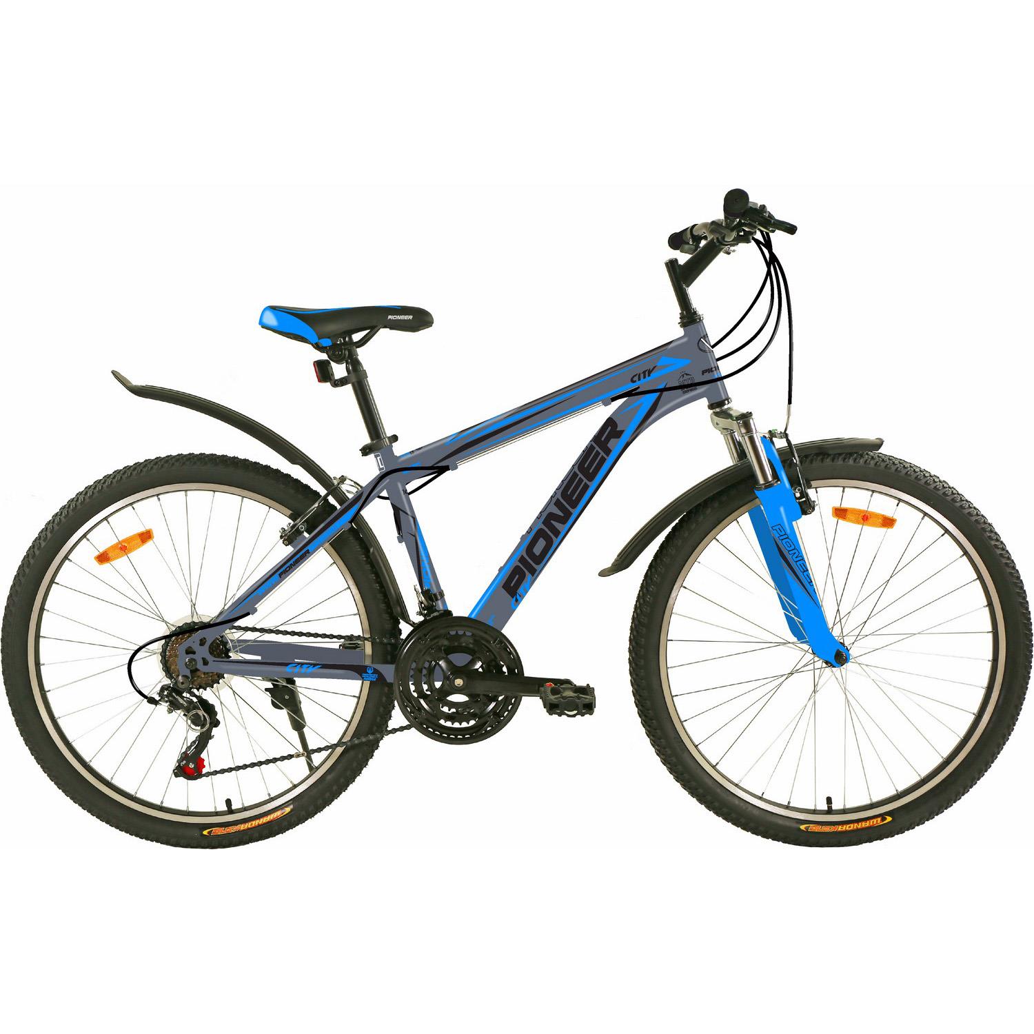 Изображение Велосипед Pioneer City 26 (серый, черный, синий/26 "/18.0 ")-