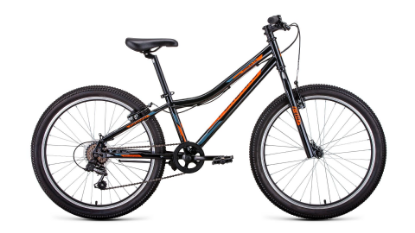 Изображение Велосипед Forward TITAN 24 1.0 (черный, ярко-оранжевый/24 "/12.0 ")-2022 года RBK22FW24017