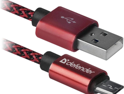 Изображение Кабель соединительный Defender USB08-03T PRO USB 2.0 A Micro USB 2.0 B красный 1 м