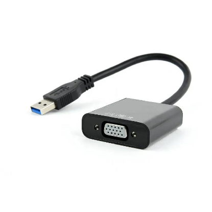 Изображение Переходник Cablexpert AB-U3M-VGAF-01 USB 3.0-VGA (черный) (0,15 м)