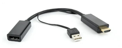 Изображение Переходник Cablexpert DSC-HDMI-DP DisplayPort-HDMI + USB (черный) (0,15 м)