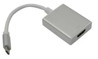 Изображение Переходник ExeGate EX-CM-HDMIF-0.15 USB Type-C-HDMI (серебристый) (0,15 м)