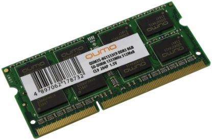 Изображение Оперативная память 8 GB DDR3 Qumo QUM3S-8G1333C9R (10600 МБ/с, 1333 МГц, CL9)