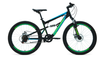 Изображение Велосипед Forward RAPTOR 24 2.0 D (черный, бирюзовый/24 "/15.0 ")-2022 года RBK22FW24771