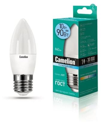 Изображение Лампа светодиодная Camelion LED10-C35/845/E27 Е27 4500K 10 Вт