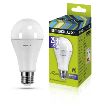Изображение Лампа светодиодная Ergolux LED-A65-25W-E27-6K Е27 6500К 25 Вт