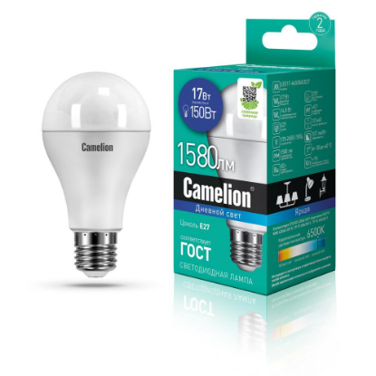 Изображение Лампа светодиодная Camelion LED17-A65/865/E27 Е27 6500К 17 Вт