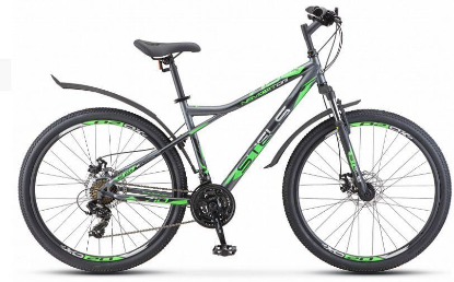 Изображение Велосипед Stels Navigator-710 MD 27.5 V020 (черный, зеленый, антрацитовый/27.5 "/18.0 ")-2020 года LU093864*LU085138