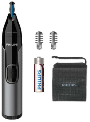 Изображение Машинка для стрижки в носу и ушах Philips NT3650/16, серый, черный