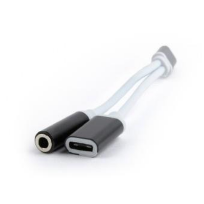 Изображение Переходник Cablexpert CCA-UC3.5F-02 USB-C Jack3.5 + Type-C белый/черный 0,15 м