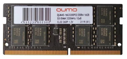 Изображение Оперативная память 16 GB DDR4 Qumo QUM4S-16G3200P22 (25600 МБ/с, 3200 МГц, CL22)