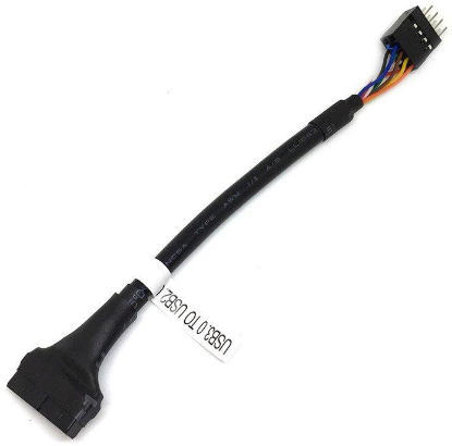 Изображение Переходник Espada 10pinMto20pinF USB 2.0 (10pin) USB 3.0 (20pin) черный 0,15 м