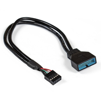 Изображение Переходник ExeGate EX-CC-U3U2-0.3 USB 2.0 (10pin) USB 3.0 (20pin) черный 0,3 м