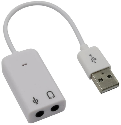 Изображение Переходник Espada PAAU003 USB 2.0-3.5 mm jack x2 (белый) (0,15 м)