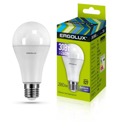 Изображение Лампа светодиодная Ergolux LED-A70-30W-E27-6K Е27 6500К 30 Вт