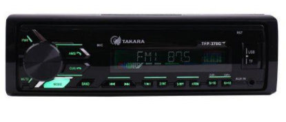 Изображение Автомагнитола TAKARA TFP-370BT, (4x50 Вт, монохромный дисплей, черный, зеленый)