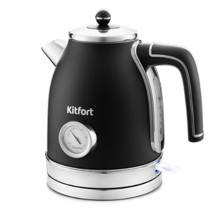 Изображение Электрический чайник Kitfort KT-6102-1 (2150 Вт/1,7 л /нержавеющая сталь/черный)