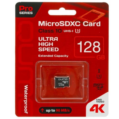 Изображение Карта памяти Qumo MicroSDXC Class 10 128 Гб  QM128GMICSDXC10U3NA