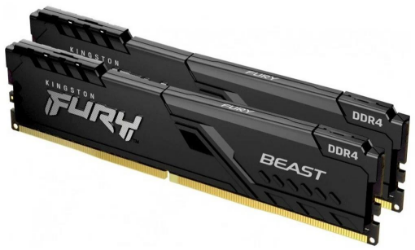 Изображение Оперативная память 2х8 GB DDR4 Kingston FURY Beast Black KF437C19BBK2/16 (29800 МБ/с, 3733 МГц, CL19)