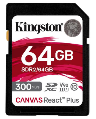 Изображение Карта памяти Kingston SDXC Canvas React Plus Class 10 64 Гб  SDR2/64GB