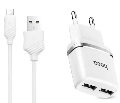 Изображение Сетевое зарядное устройство Hoco C12 MICRO USB  +шнур белый