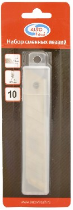 Изображение AUTOVIRAZH (AV-0618) Лезвия для ножа 18мм упаковка 10шт