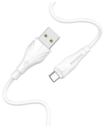 Изображение Кабель соединительный BOROFONE BX18 USB 2.0 A Micro USB 2.0 B белый 1 м