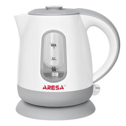 Изображение Электрический чайник Aresa AR-3468 (1600 Вт/1 л /пластик/серый, белый)