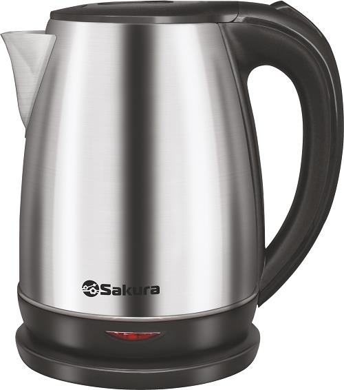 Изображение Электрический чайник Sakura SA-2161 (2000 Вт/1,8 л /пластик, нержавеющая сталь/сталь, черный)