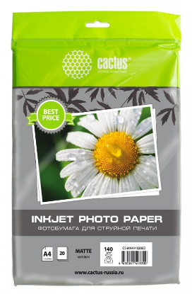 Изображение Фотобумага Cactus CS-MA414020ED (210x297 мм (A4) матовое)