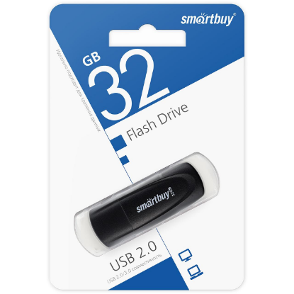 Изображение USB flash SmartBuy Scout,(USB 2.0/32 Гб)-черный (SB032GB2SCK)