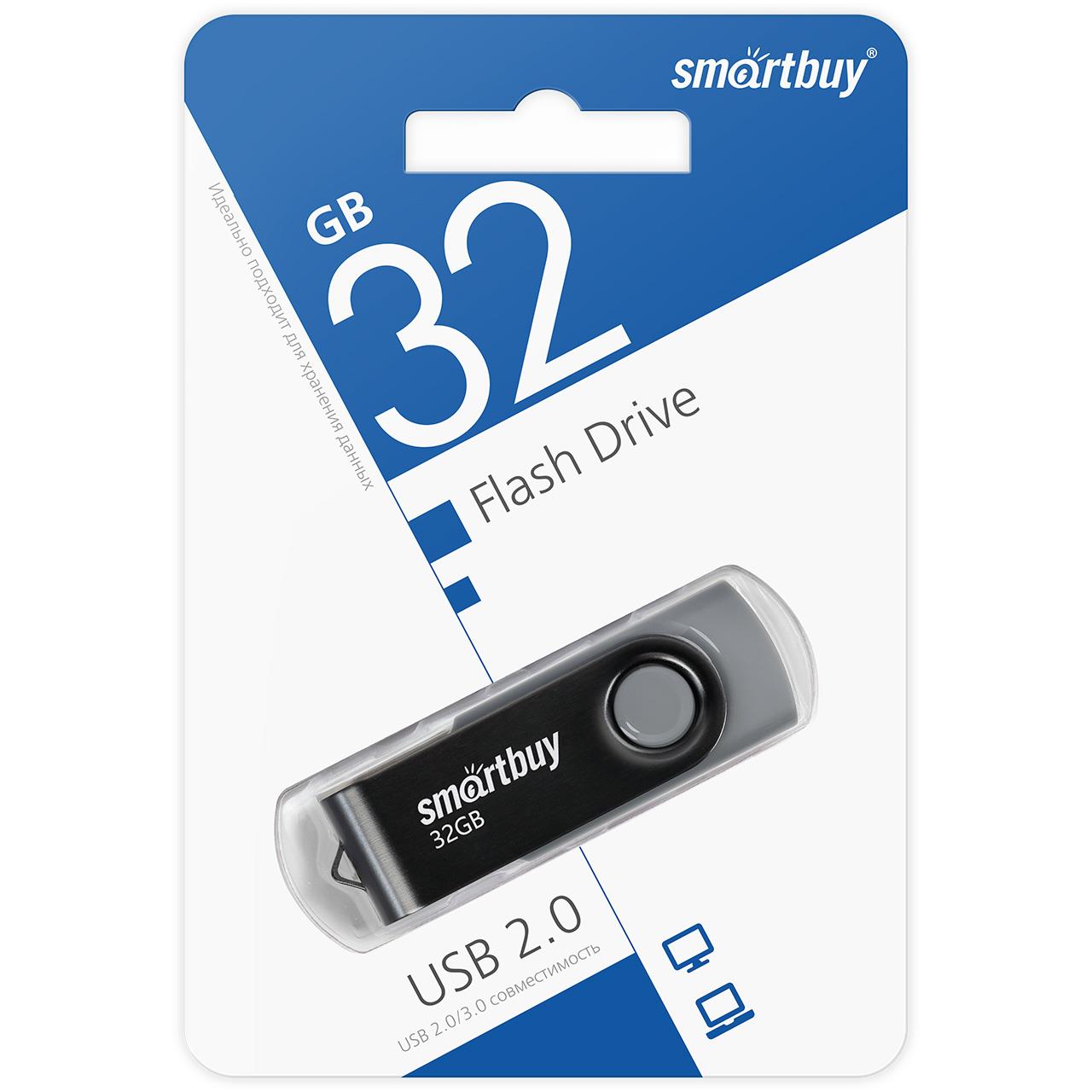Изображение USB flash SmartBuy Twist,(USB 2.0/32 Гб)-черный (SB032GB2TWK)