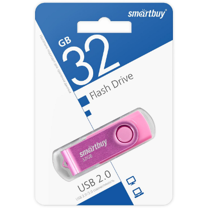 Изображение USB flash SmartBuy Twist,(USB 2.0/32 Гб)-розовый (SB032GB2TWP)