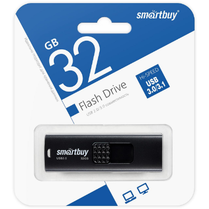 Изображение USB flash SmartBuy Fashion,(USB 3.0/32 Гб)-черный (SB032GB3FSK)